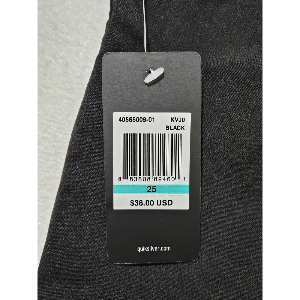Quicksilver Board Shorts Boy's Size 25-10, Black, Pocket, No Liner, c. 2015, NWT - Picture 6 of 10